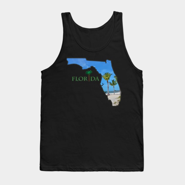 Florida State Outline (Key West Beach) Tank Top by gorff